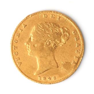 Queen Victoria half sovereign, 1843