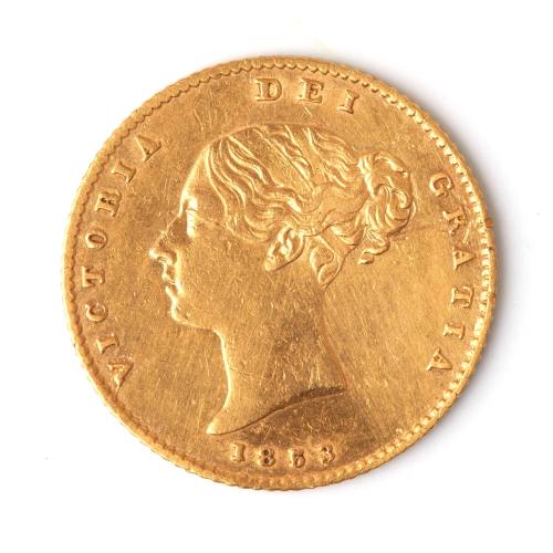 Queen Victoria half sovereign, 1853