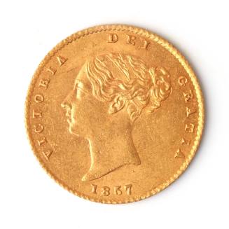 Queen Victoria half sovereign, 1857