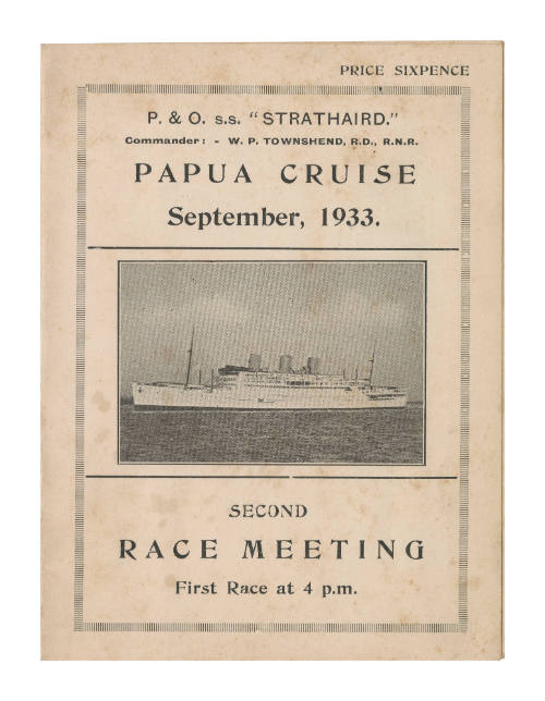 Information about Second Race Meeting during the Papua Cruise on SS STRATHAIRD