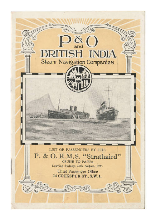 Passenger list of RMS STRATHAIRD on the cruise to Papua