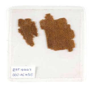 Two knitted fabric fragments excavated from the wreck of the BATAVIA