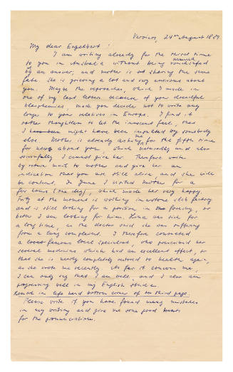 English translation of letter to Engelbert Erlemann from his brother Franz