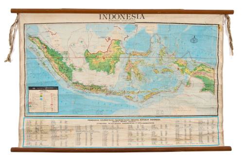 Coloured map of Indonesia