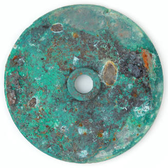 Clock barrel lid recovered from the wreck of the DUNBAR