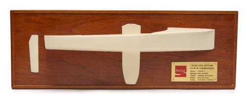 Half block timber model of COLOR 7 awarded to Iain Murray for winning 'Coca Cola Bottlers NSW. 18' Championship 1982