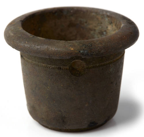 Circular metal pot