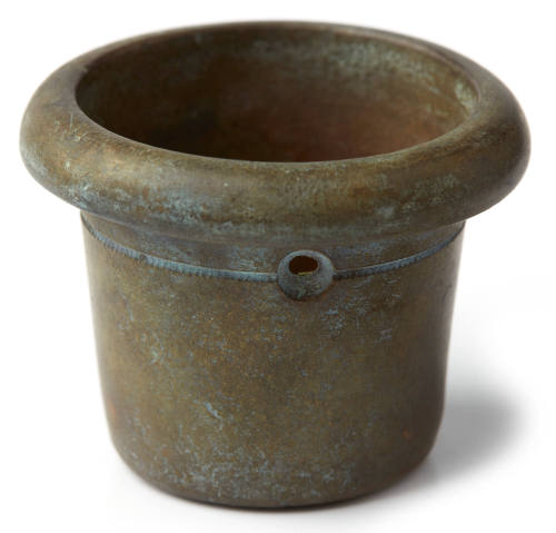 Circular metal pot