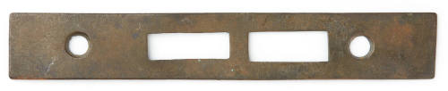 Rectangular metal door lock striker plate