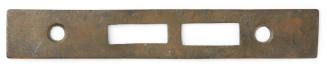 Rectangular metal door lock striker plate