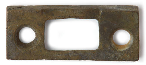 Rectangular metal door lock striker plate