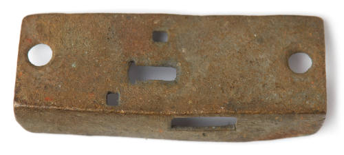 Rectangular metal door lock striker plate