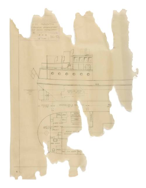 General arrangement plan of the cargo vessel DAVARA