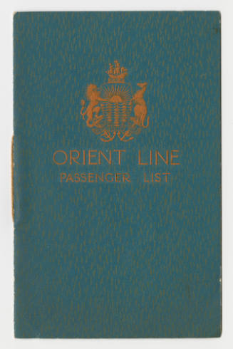 Orient Line RMS ORMONDE Passenger List