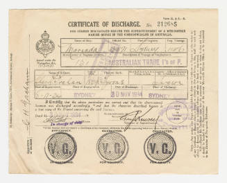 Certificate of Discharge for Charles H Graham from MORINDA