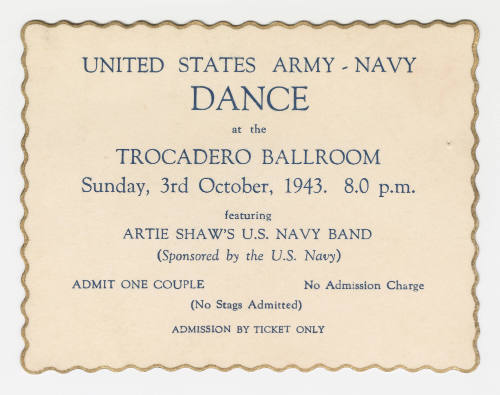 Ticket to United States Army Navy Dance