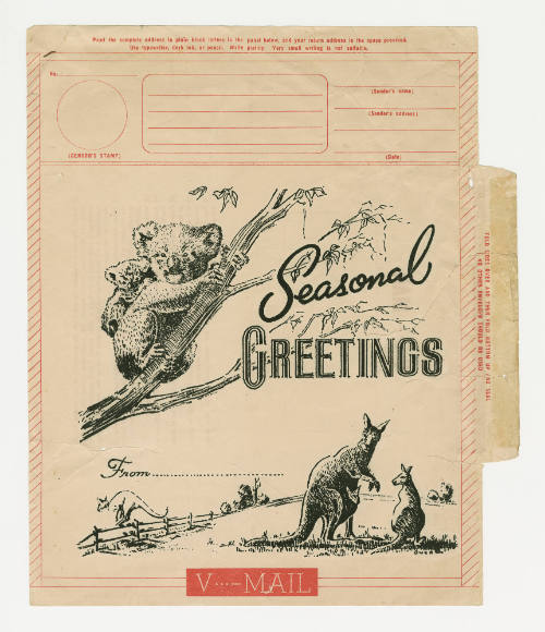 Seasonal Greetings lettergram from V Mail