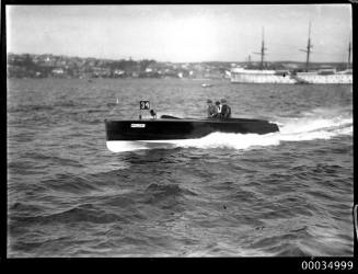 Powerboat WALLABY (34) underway off Rose Bay