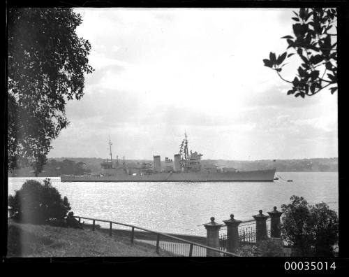 USS ASTORIA at anchor in Farm Cove, Sydney