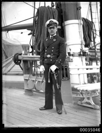 Chilean navy officer, probably a Midshipman (Guardiamarina), on board GENERAL BAQUEDANO
