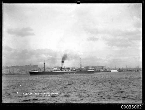 SS ACHILLES departing Sydney – Works – collections.sea.museum/