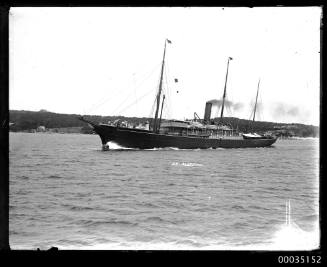 Portside view of single screw steamer SS ALDENHAM underway