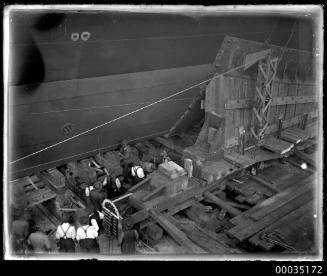 The launch of HMAS ALBATROSS I at Cockatoo Island Dockyard