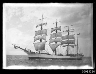 Four-masted steel barque JOHN ENA at sea