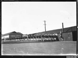 The Royal Marines Band Service marching in Sydney