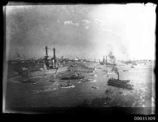 Sydney Harbour crowded with vessels