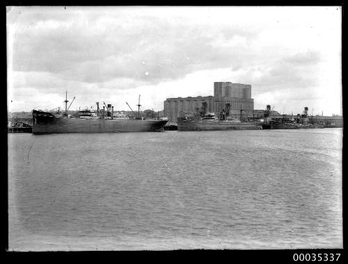 Cargo ships docked