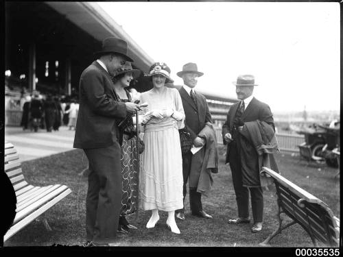 Captain E R Sterling, Ray Milton Sterling and Ethel May Sterling at the races