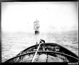 WINTERHUDE under tow in harbour.