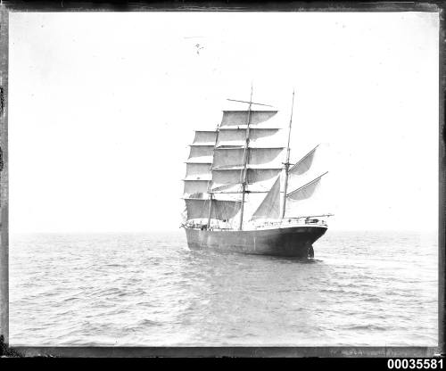 WINTERHUDE with sails set at sea.