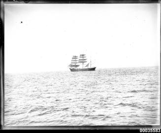 Distant view of WINTERHUDE underway at sea.