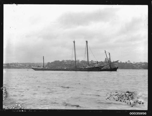 INCA in harbour de-masted.