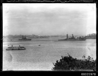 Two US Navy warships possibly leaving Sydney Harbour