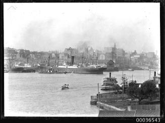 Coastal cargo steamer docked in Darling Harbour