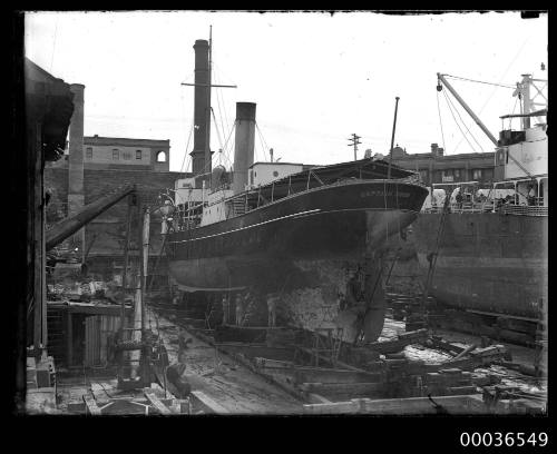 Pilot steamer SS CAPTAIN COOK II in dry dock