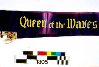 Queen of the Waves sash awarded to Patricia Walden