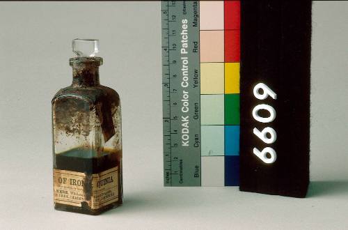 Bottle of Citrate of Iron & Quinia, made by Dakin Brothers, Druggists