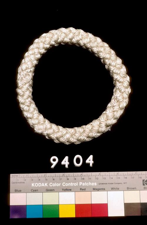 Sample of a grommet in 8 strand plait made by unknown dock worker