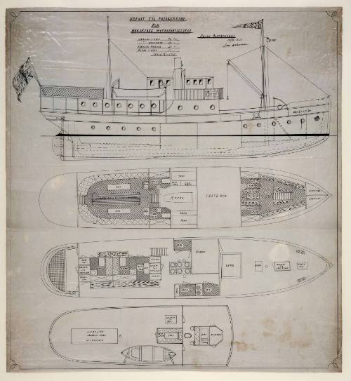 General arrangement plan of the passenger vessel HELLE