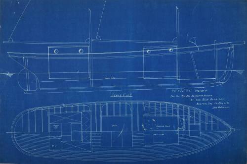 General arrangement plan of the auxiliary ketch-rigged mission boat LEPHARE