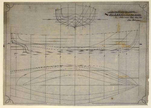 Lines plan of auxiliary launch mission boat NA CINA