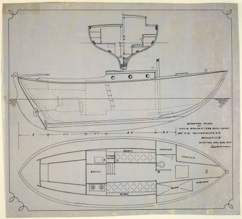 General arrangement plan of Colin Archer type yacht