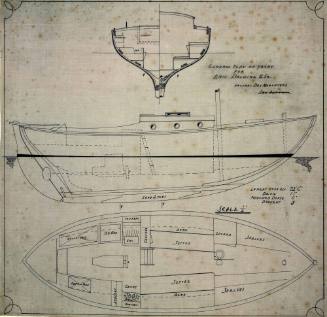 General arrangement plan of motorised yacht CHRISTINA