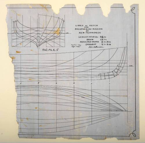 Lines plan of mission boat PATTESON