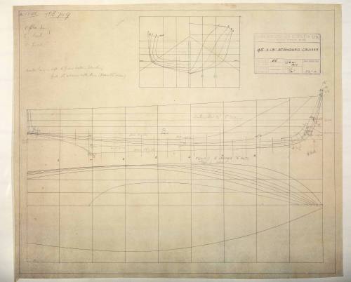 Lines plan of standard motor cruiser WAITANGI