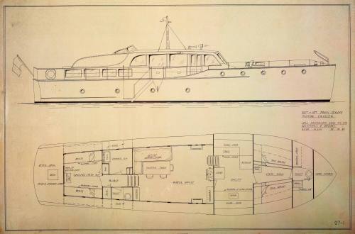 General arrangement plan of motor cruiser PATTOO